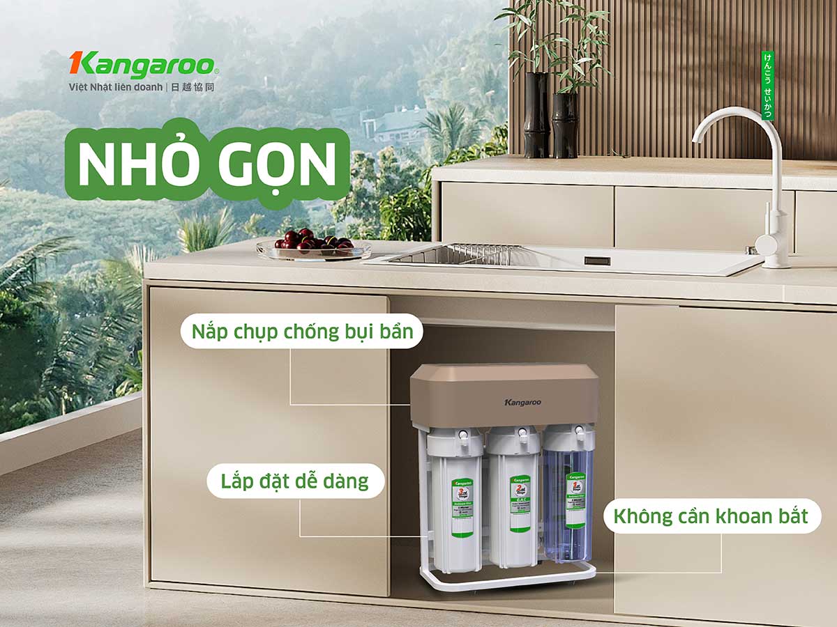 Máy lọc nước Kangaroo KG12K3-H1 thiết kế nhỏ gọn